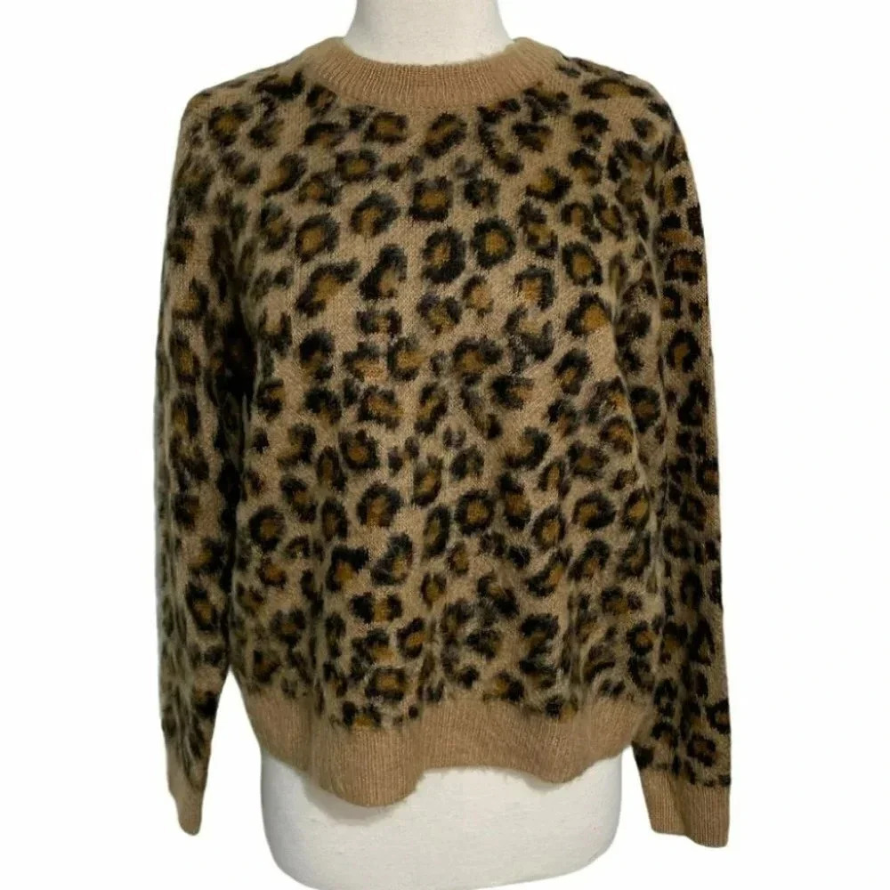 Alya S Jacquard Print Fuzzy Sweater